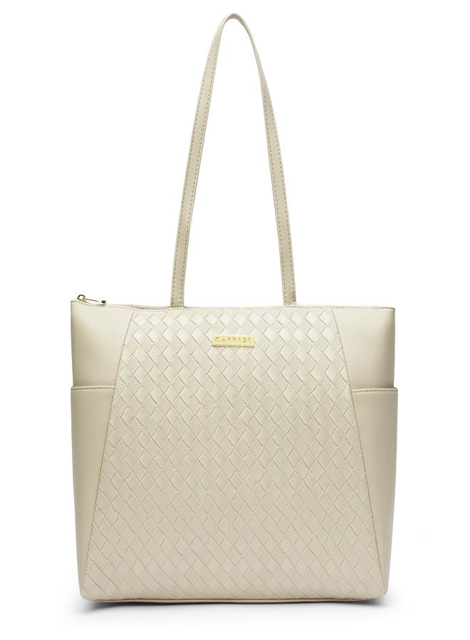 كابريس حقيبة حمل كبيرة من كابريس باتريشيا للنساء، متوافقة مع أجهزة الكمبيوتر المحمولة مقاس 14 بوصة | أنيقة ومتينة وواسعة مع جيوب متعددة وجيب خلفي بسحاب للعمل والسفر والاستخدام اليومي (بيج داكن) - Image 1